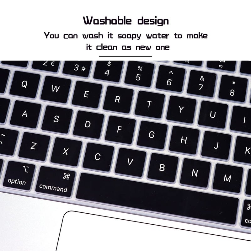 HRH Ultra Thin English Language Silicone Keyboard Cover Skin for MacBook Air 13 Inch 2020 with Touch ID (MODLE A2179 and A2337 M1 Chip,UK/EU Layout) Keyboard Accessories Protector - Image 5